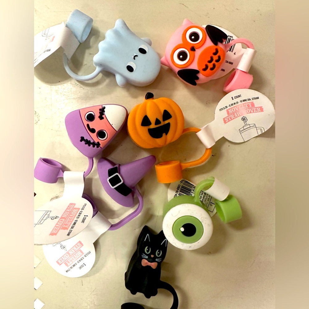 Full Set of Target Bullseye Halloween Straw Toppers
